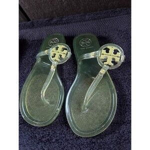 Tory Burch Mini Miller Jelly Thong Sandals Green Valley 5 AUTHENTIC